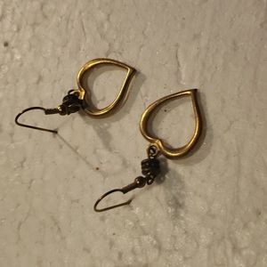 1x-Pair- Simple-Metal heart earrings